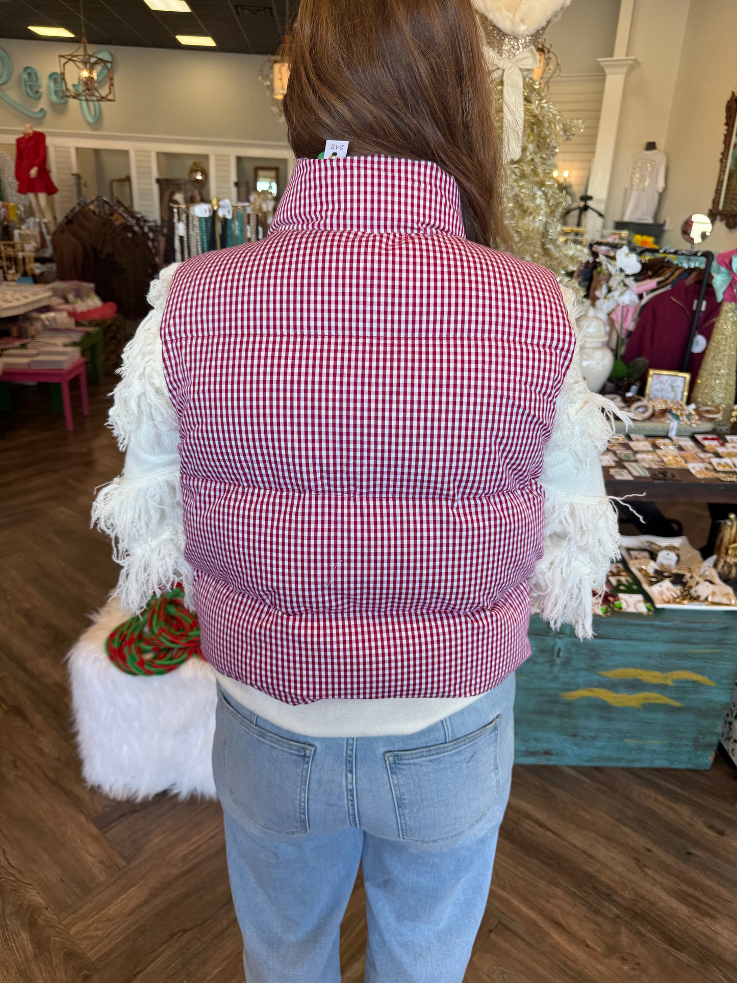 Red Gingham Vest