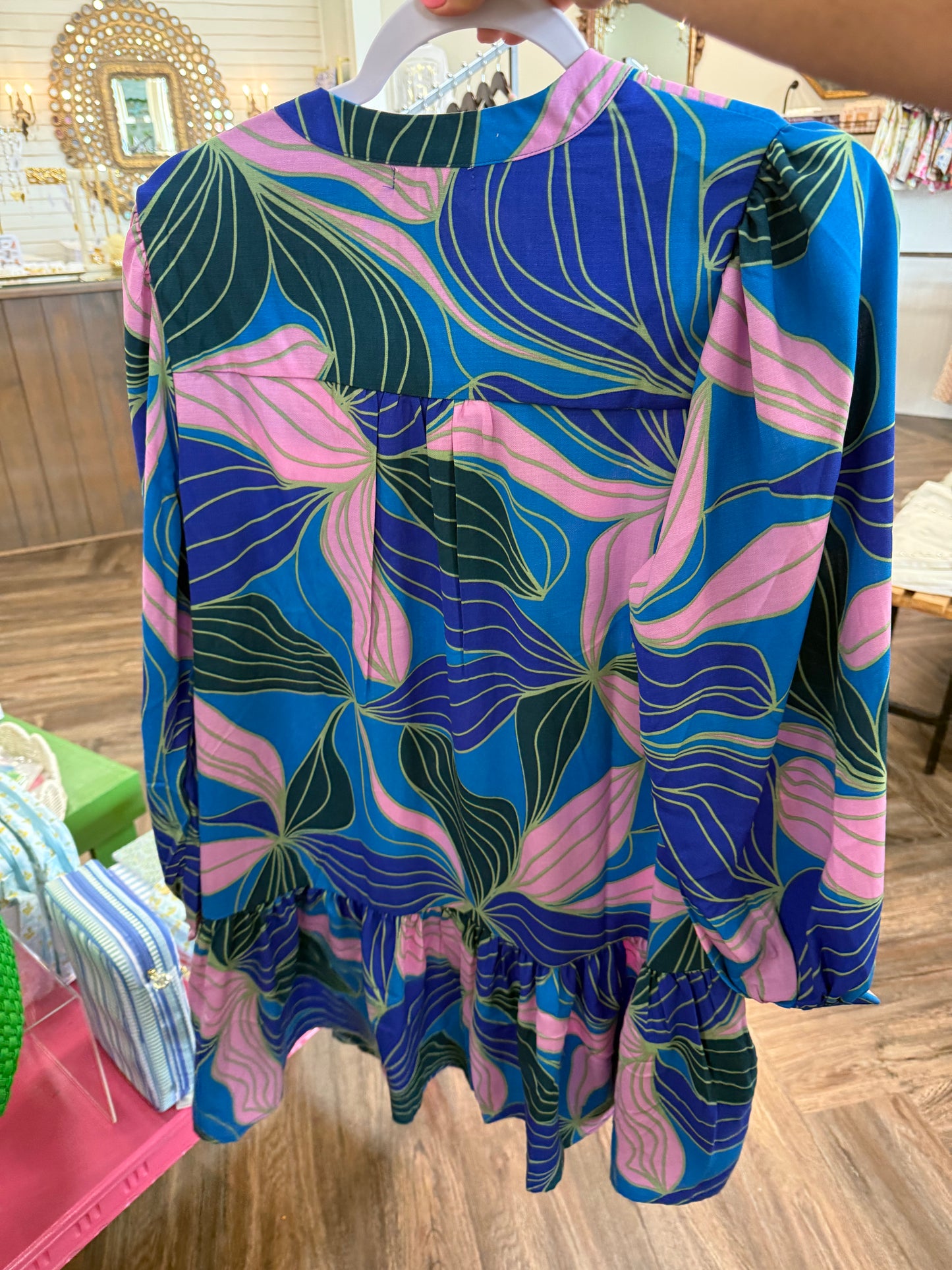 Mary Square Natasha Dress: Glow Over Blue