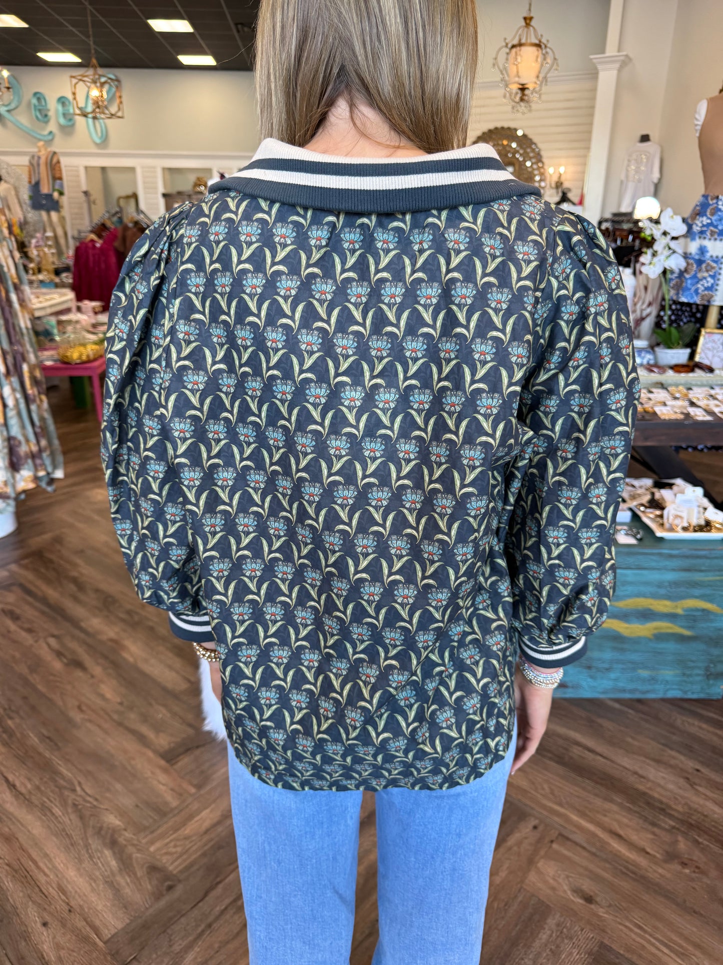 Hydrangea Zip Top: Midnight