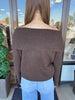 Off-Shoulder Sweater: Brown