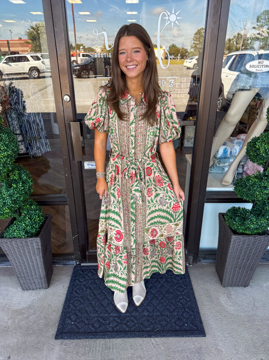 Floral Garden Midi Dress