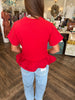 Savannah Red Ruffle Top
