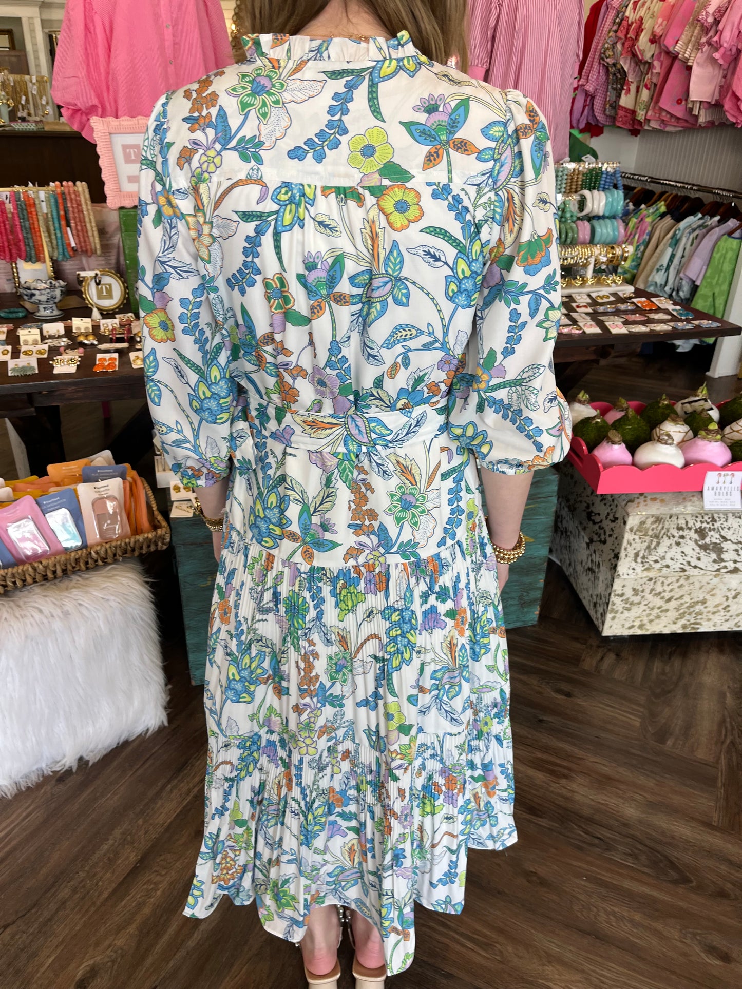 Pretty Paisley Belt Midi Dress