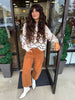 Corduroy Barrell Jeans: Camel