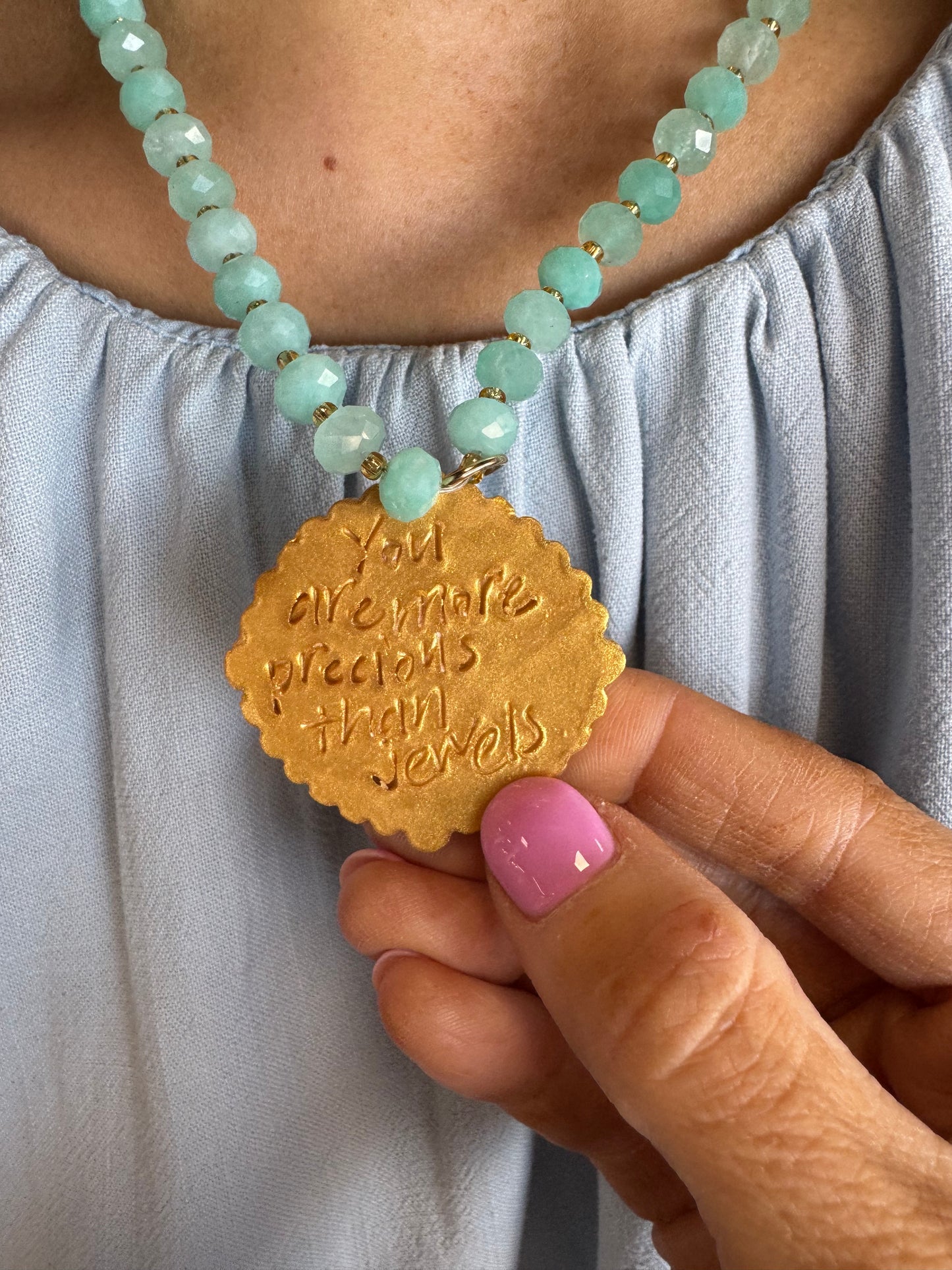 Mint Hidden Truth Necklace: Annette Cross