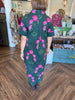 Hunter Green Petal Midi Dress