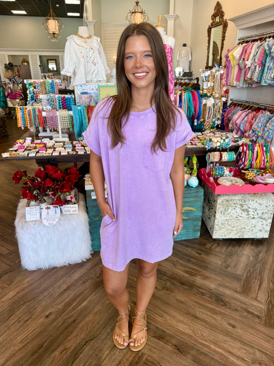 Mineral Tshirt Dress: Lavender