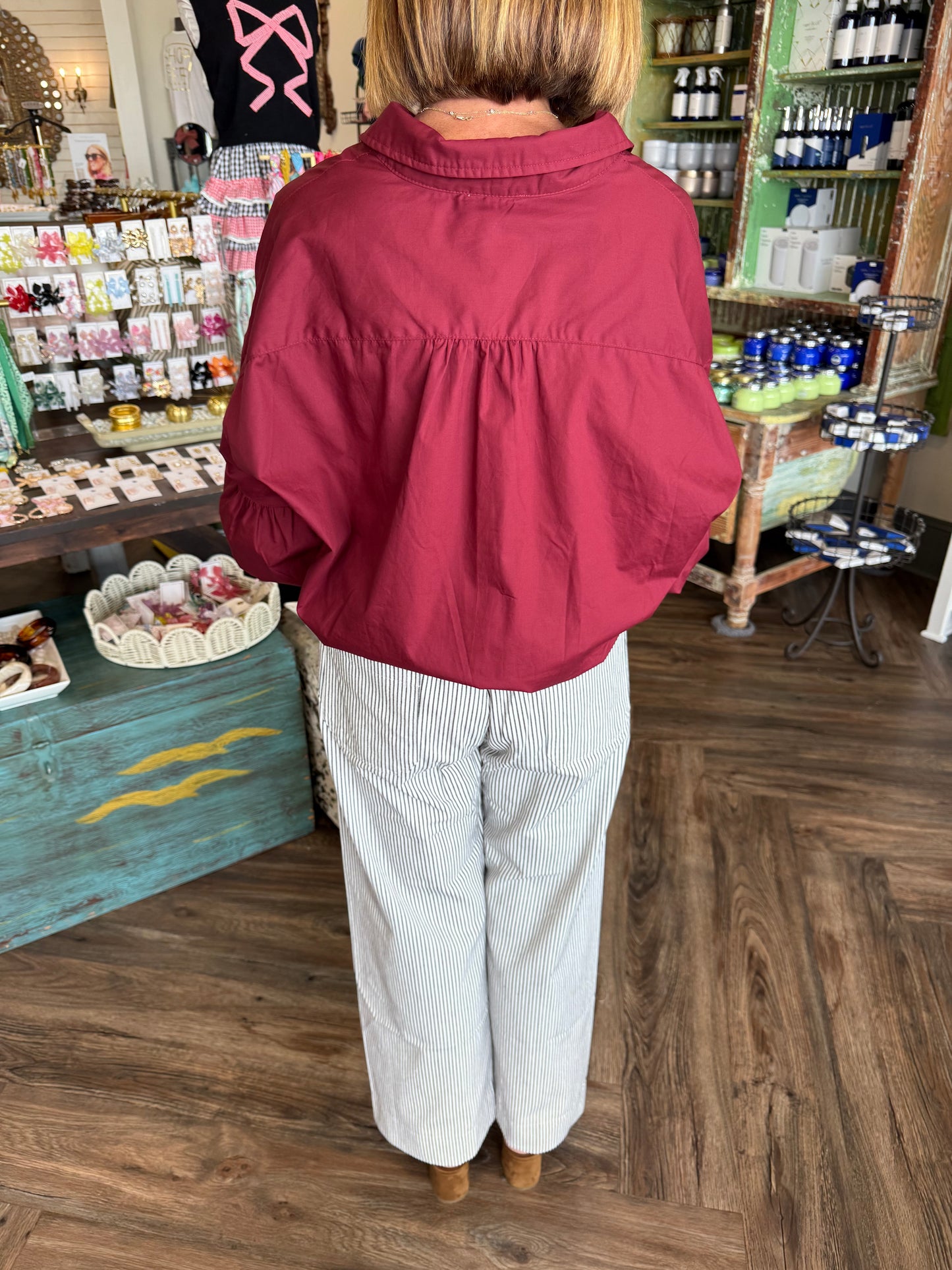 Burgandy Bubble Top