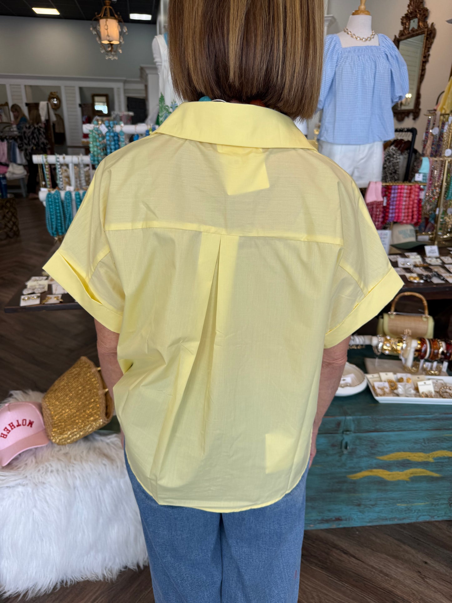 Starfish Button Top: Yellow