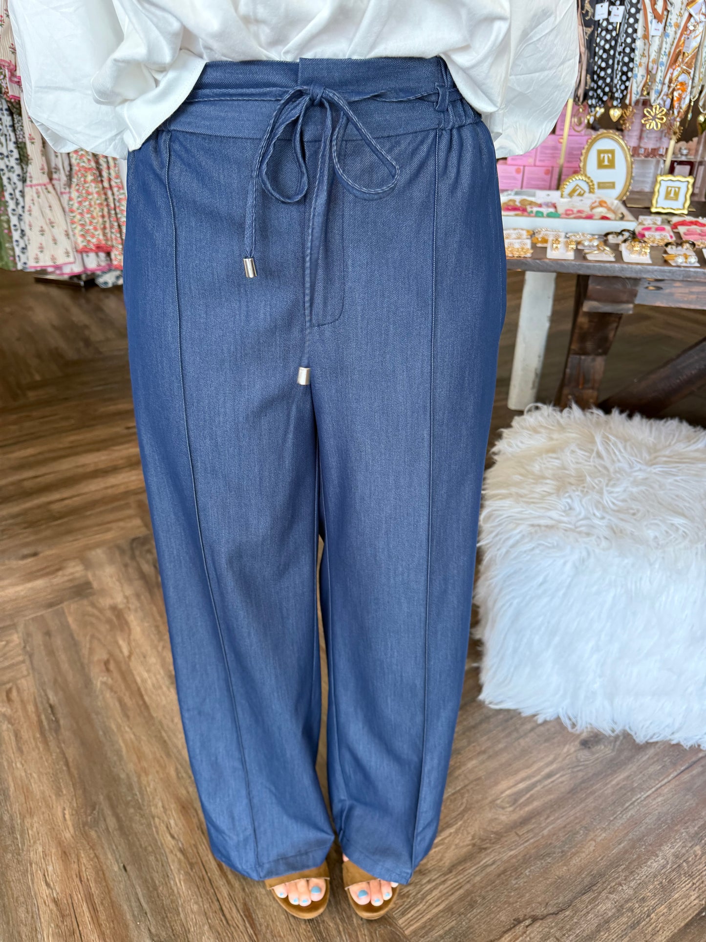 Susie Denim Tie Pants
