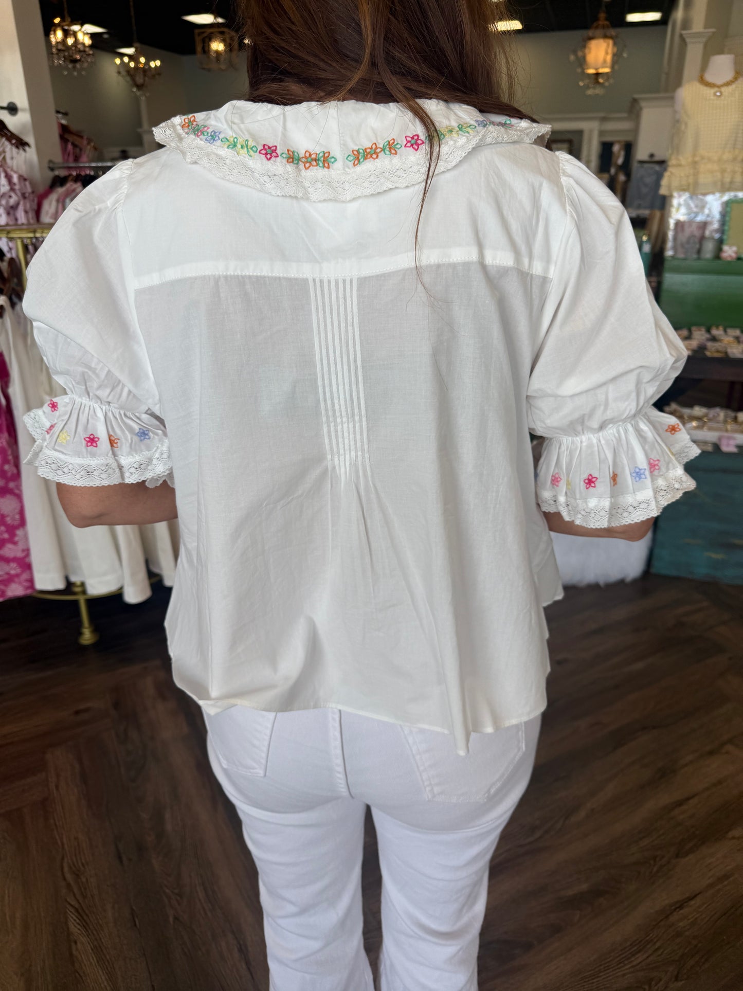 Embroidered Flower Top