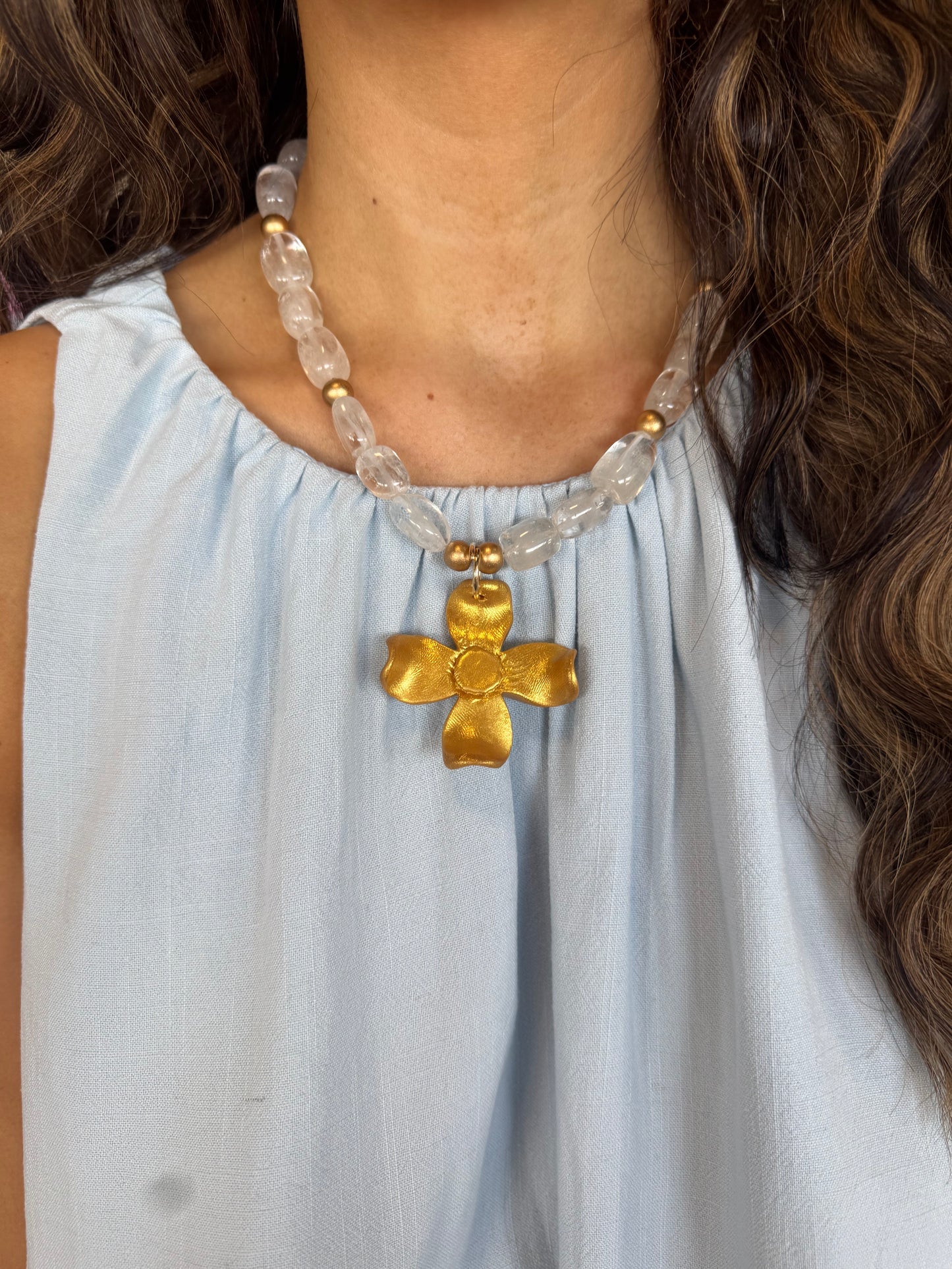 Clear Hidden Truth Necklace: Dogwood Blossom