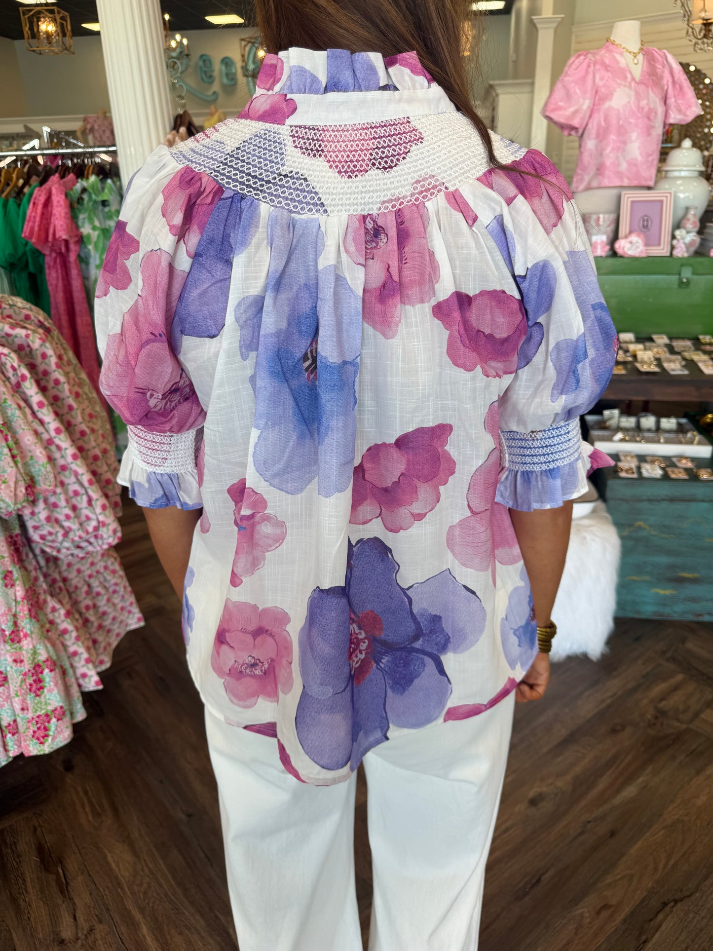 Rosy Charm Top: Lavender
