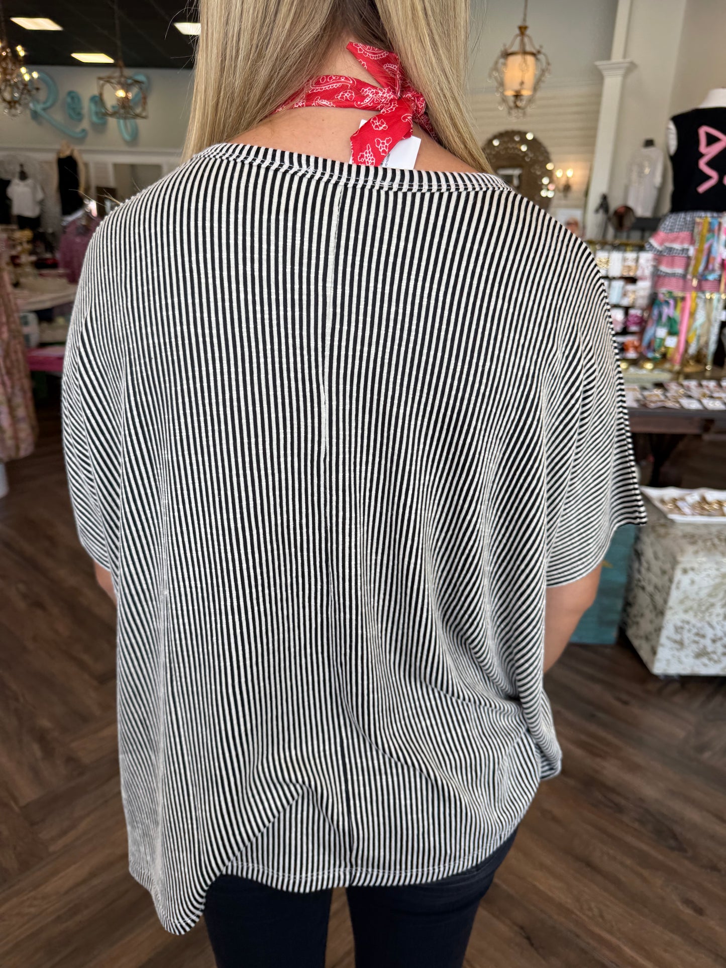 Corded Rib Top- Black