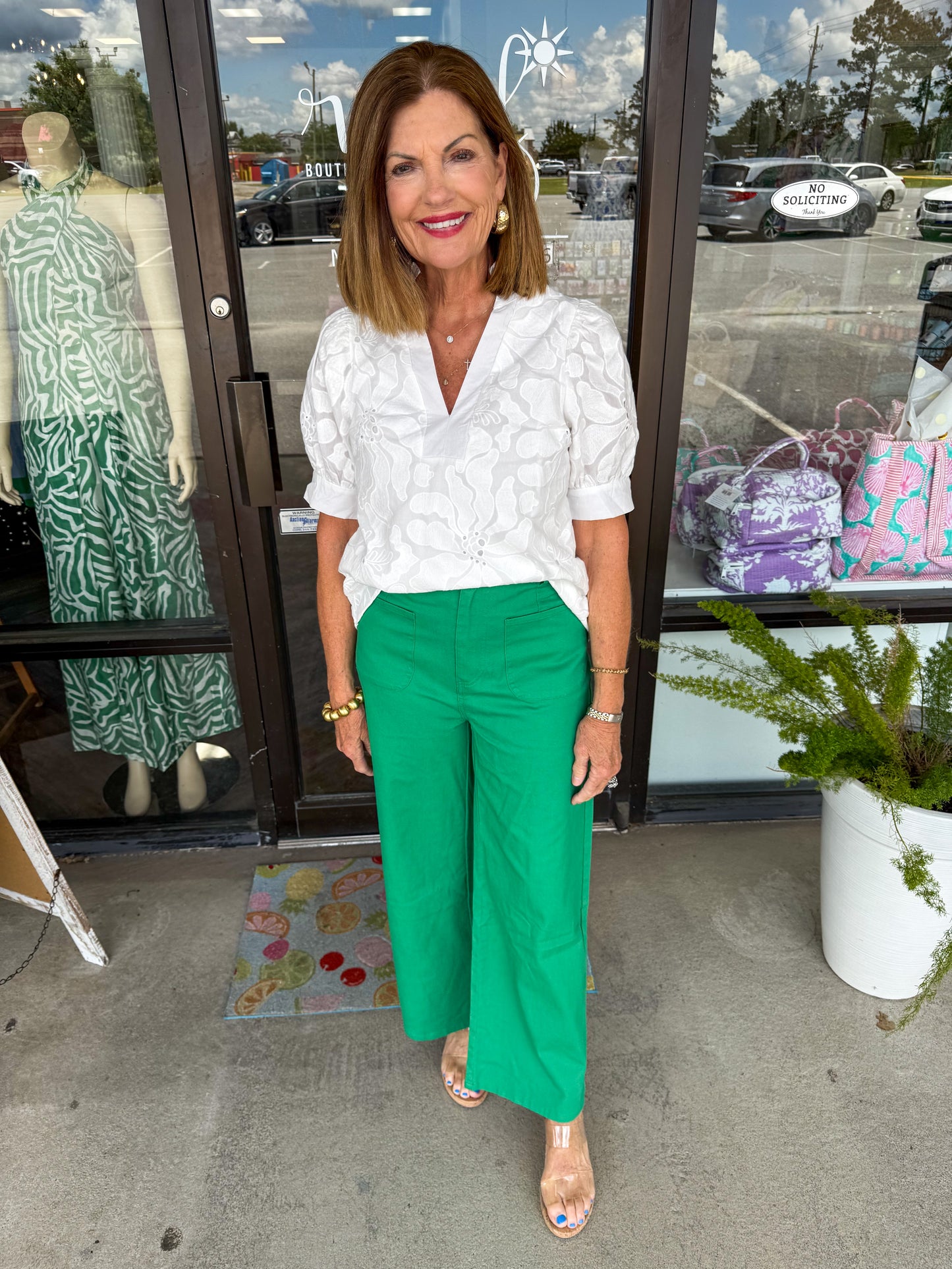 Green Button Pants