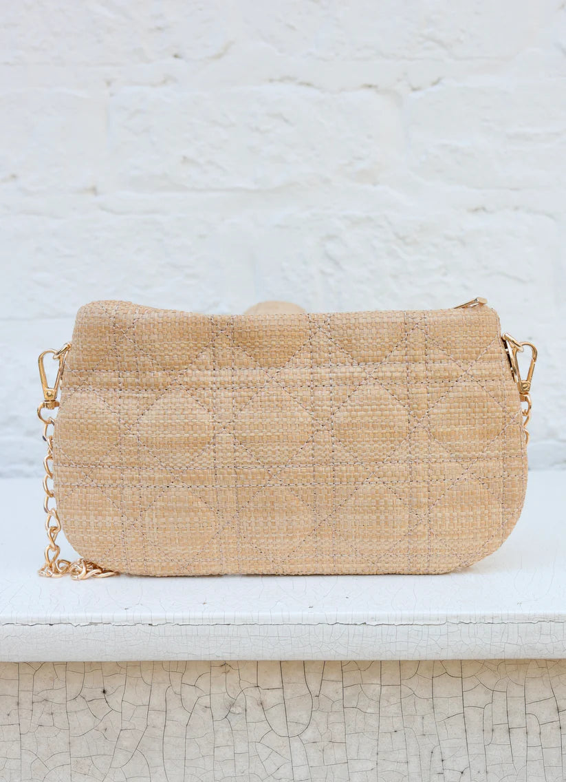 Caroline Hill Livi Crossbody: Natural Quilted