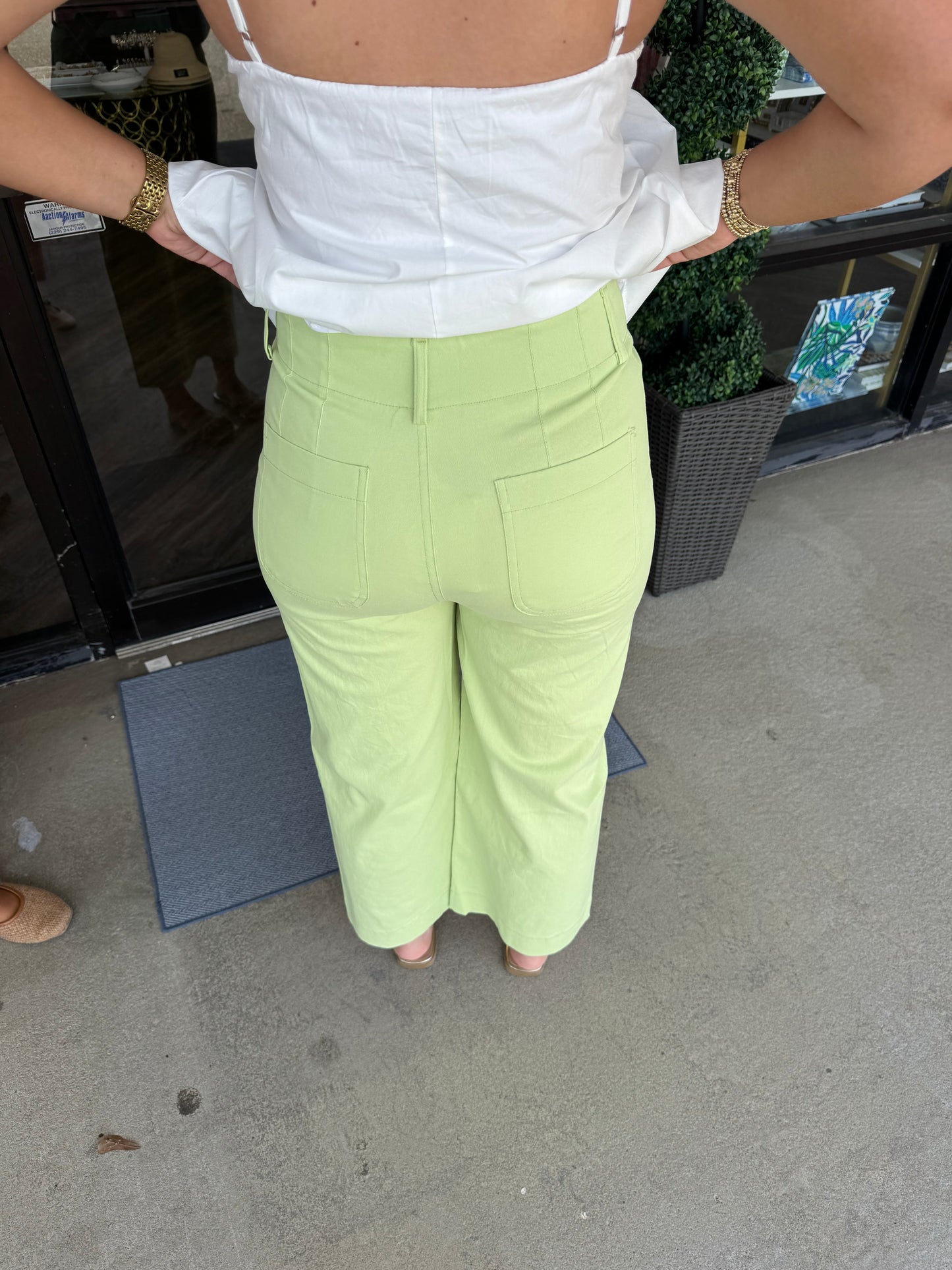 Lime Wide Leg Pants