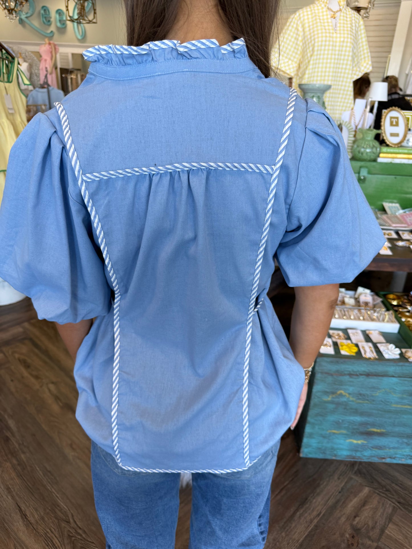 Paracord Side Tie Top: Blue