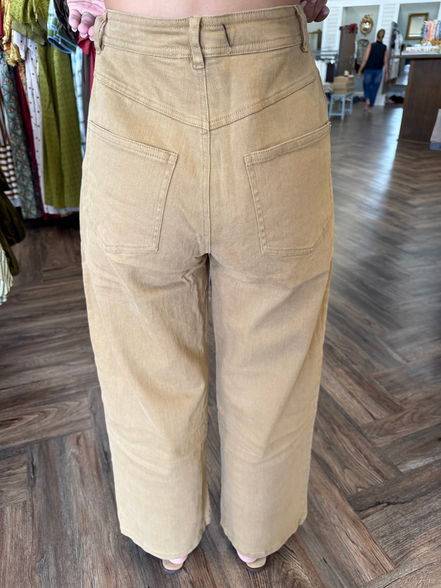 Gold Button Mocha Jeans