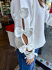 Cream Bow Embellished Sweater