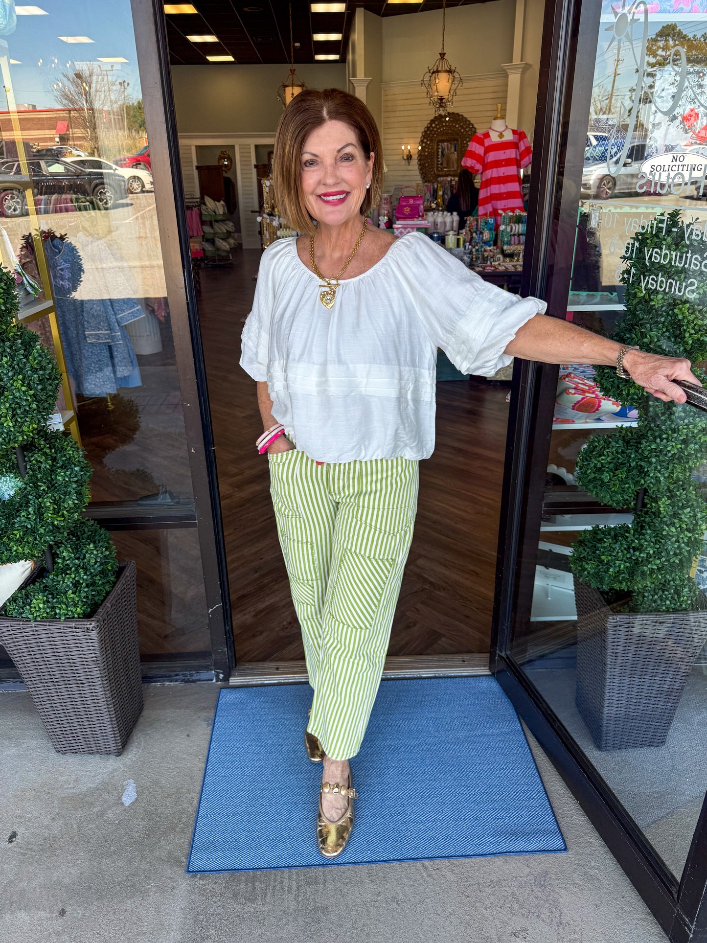 Pleated Bubble Top: White