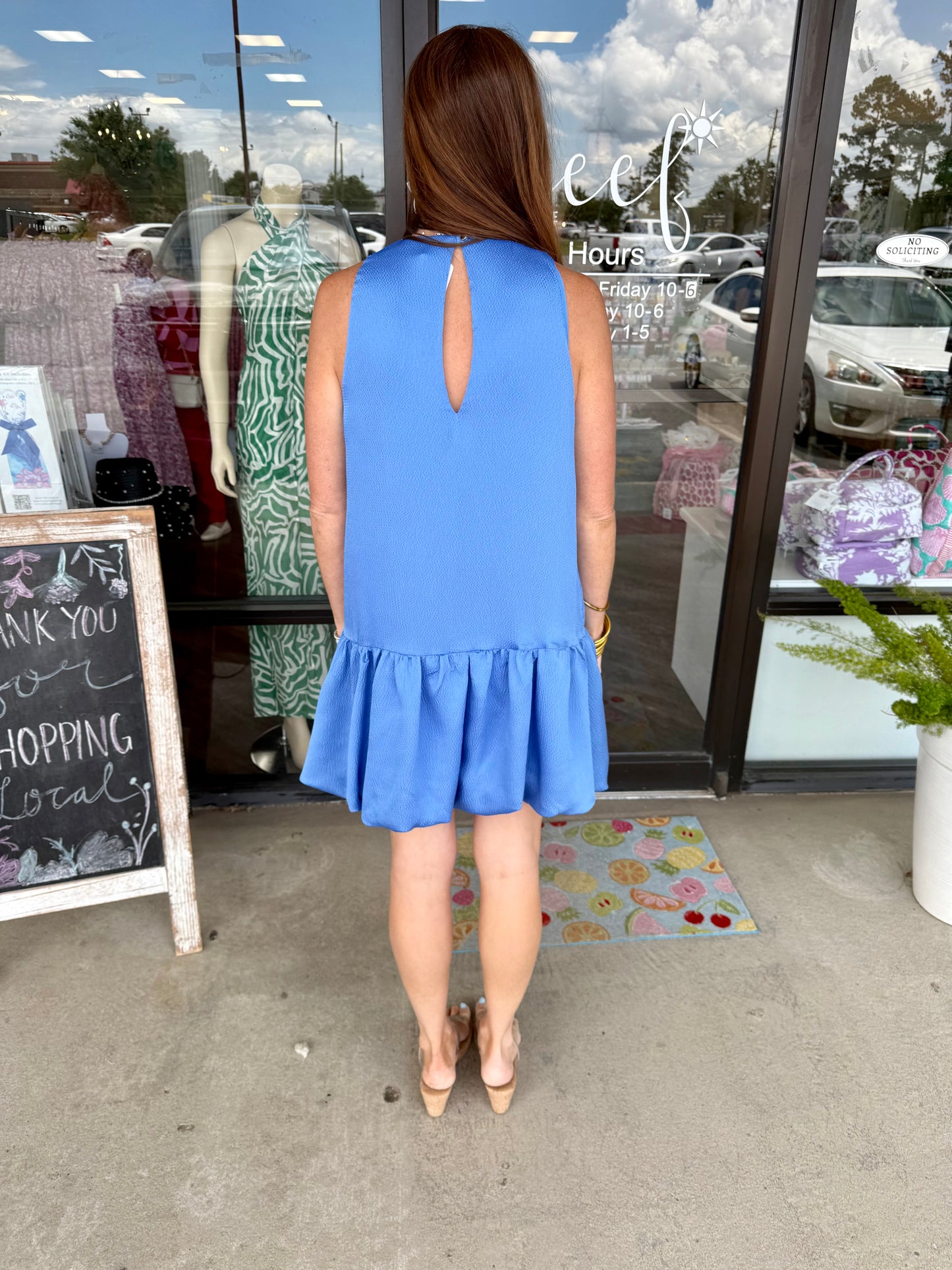 Hammered Satin Bubble Dress