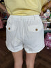 White Pleated Shorts