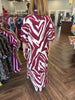Burgandy Zebra Midi Dress
