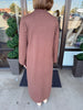 Solid Mockneck Midi Dress: Brown
