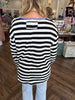 Onida Striped Long Sleeve Top: Black