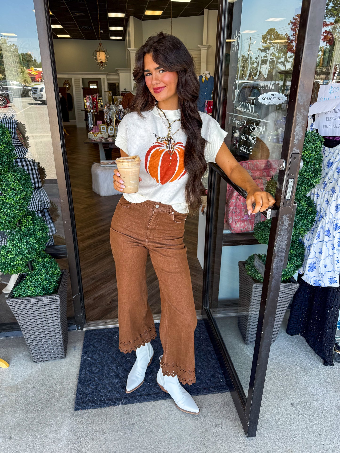 Brown Cutout Pants