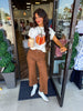 Brown Cutout Pants