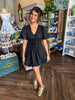 Bubble Triple Bow Dress: Black