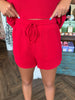 Ribbed Short Set: Red