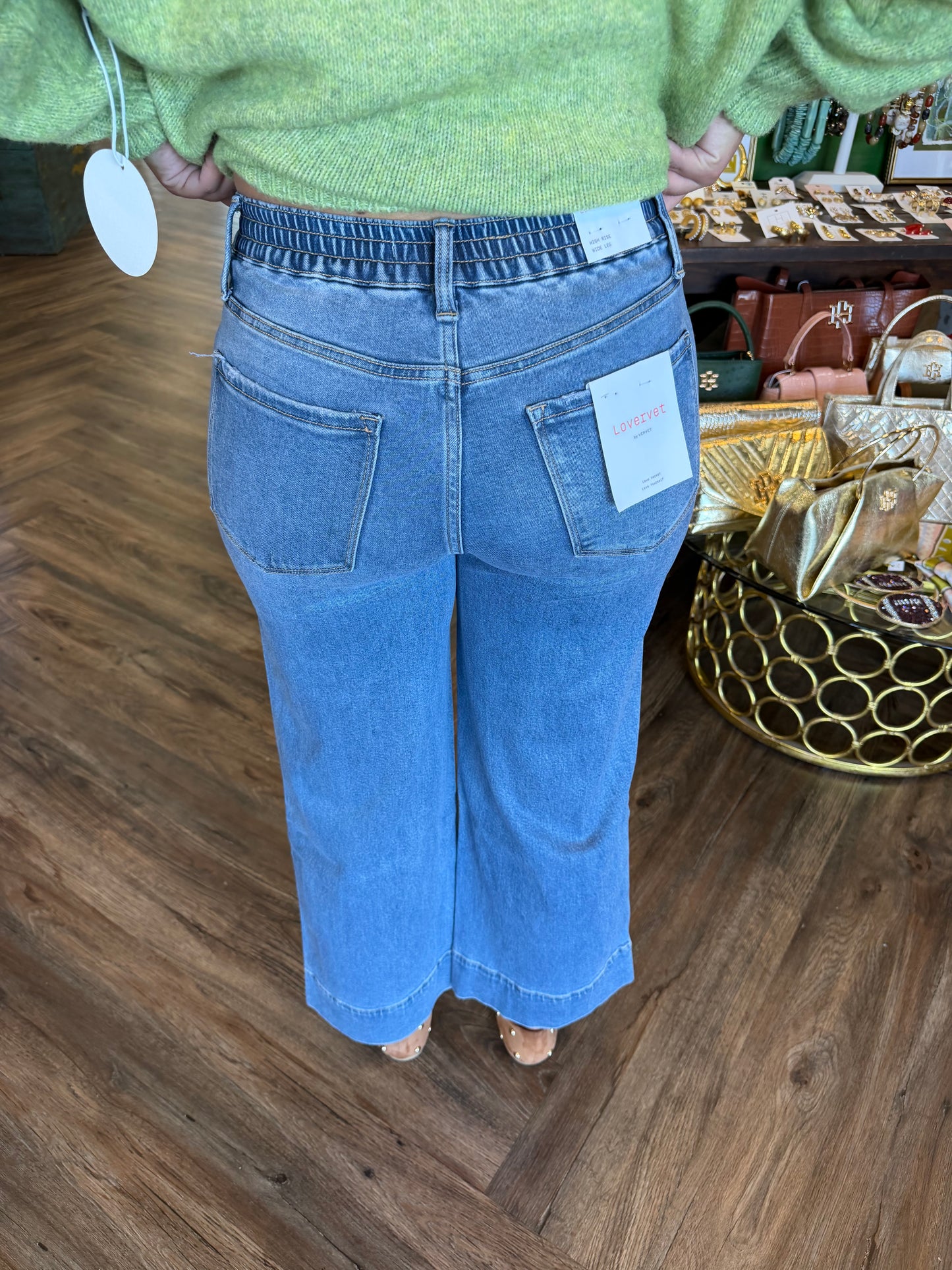 Vervet Utility Crop Wide Jeans: Florella