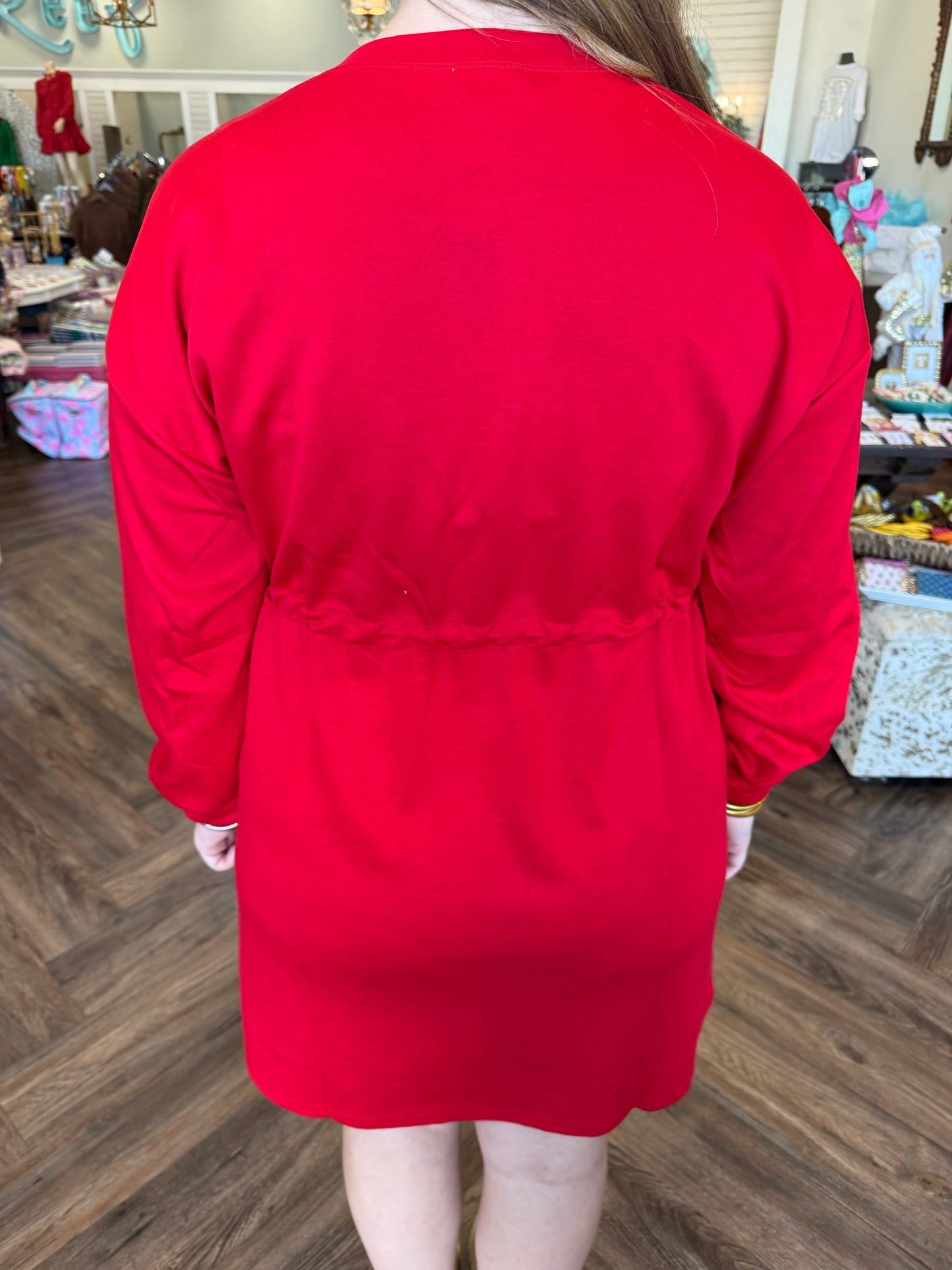 Jodi Drawstring Dress: Red