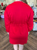Jodi Drawstring Dress: Red