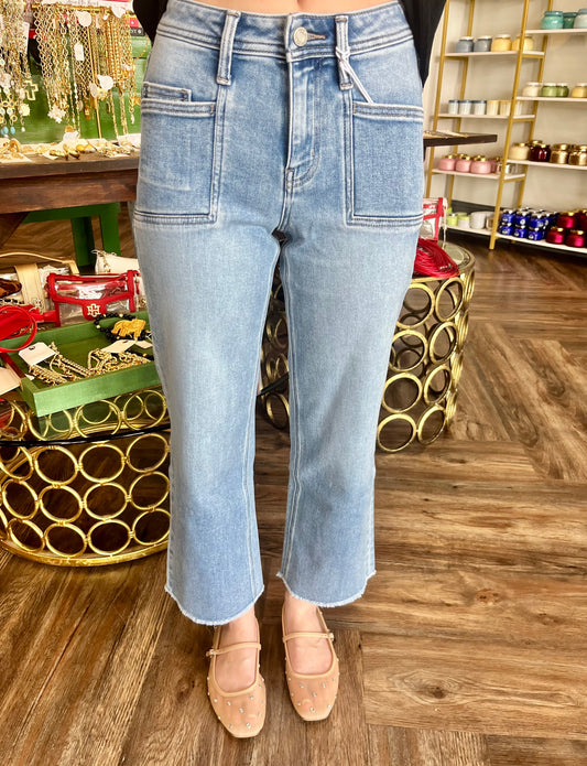 Vervet Pocket Barrel Jeans: Cinder