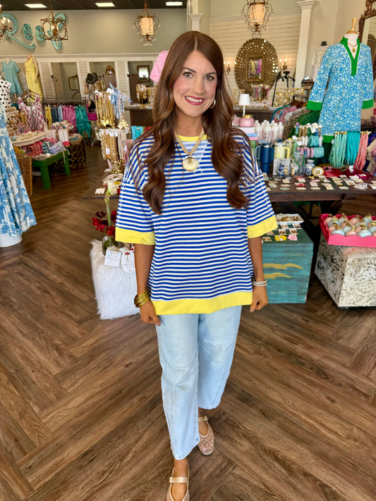 Effortless Stripe Top: Royal