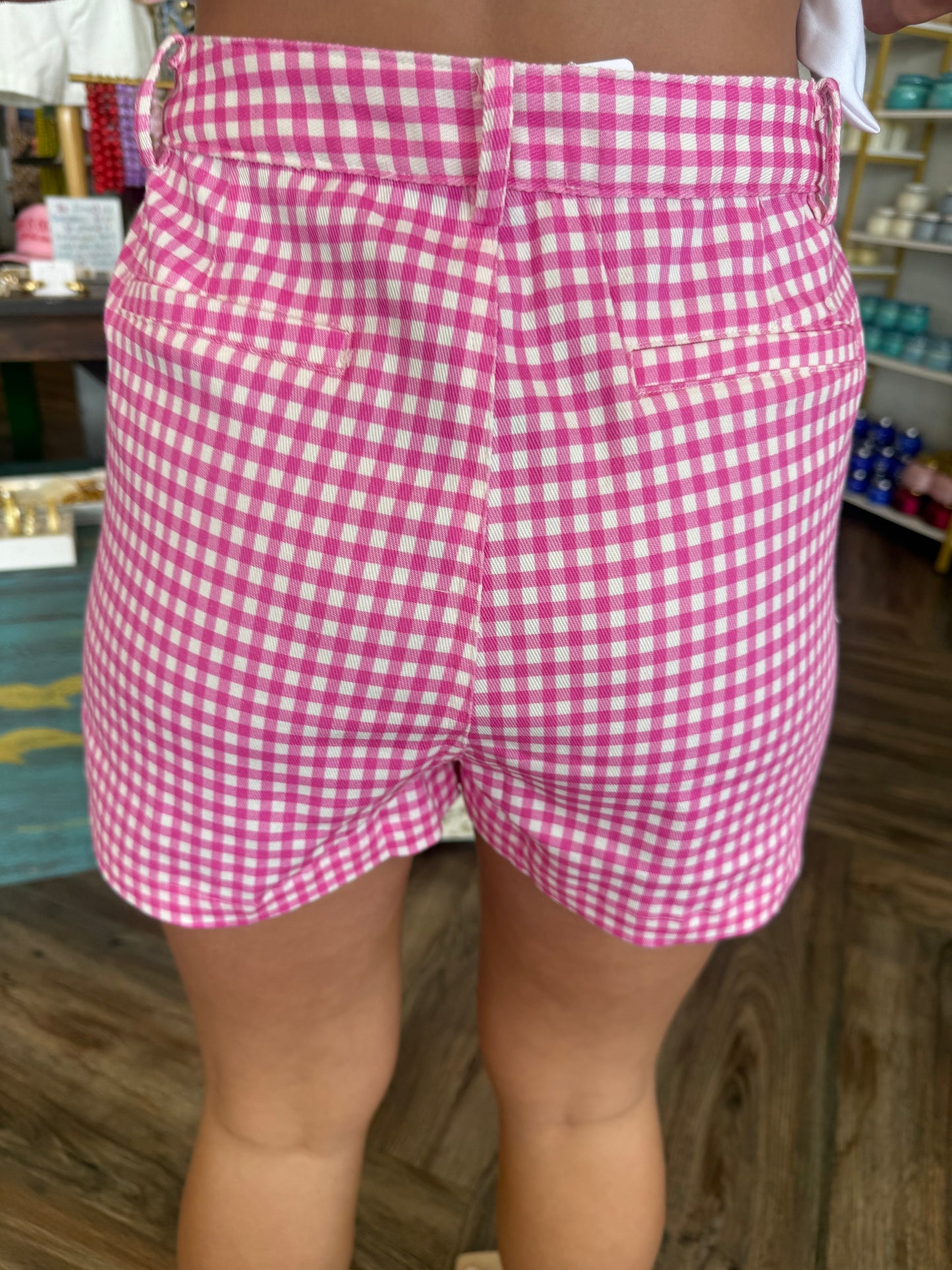 Pink Gingham Shorts