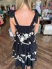 Floral Applique Tiered Midi Dress