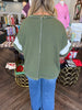 Cozy Days Stripe Top: Olive Green