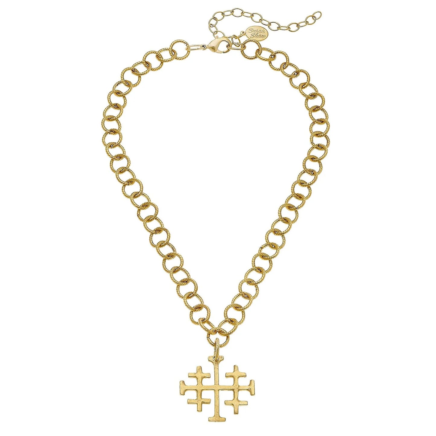Susan Shaw: Jerusalem Cross Chain Necklace