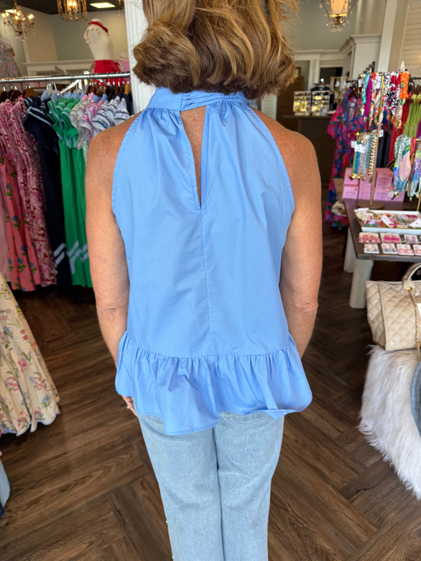Peplum Style Bow Back Top