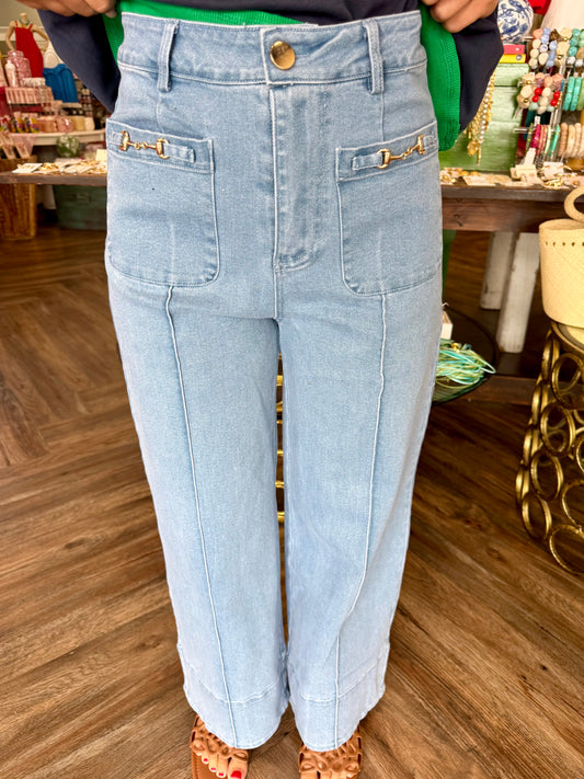 Horsebit Denim Jeans