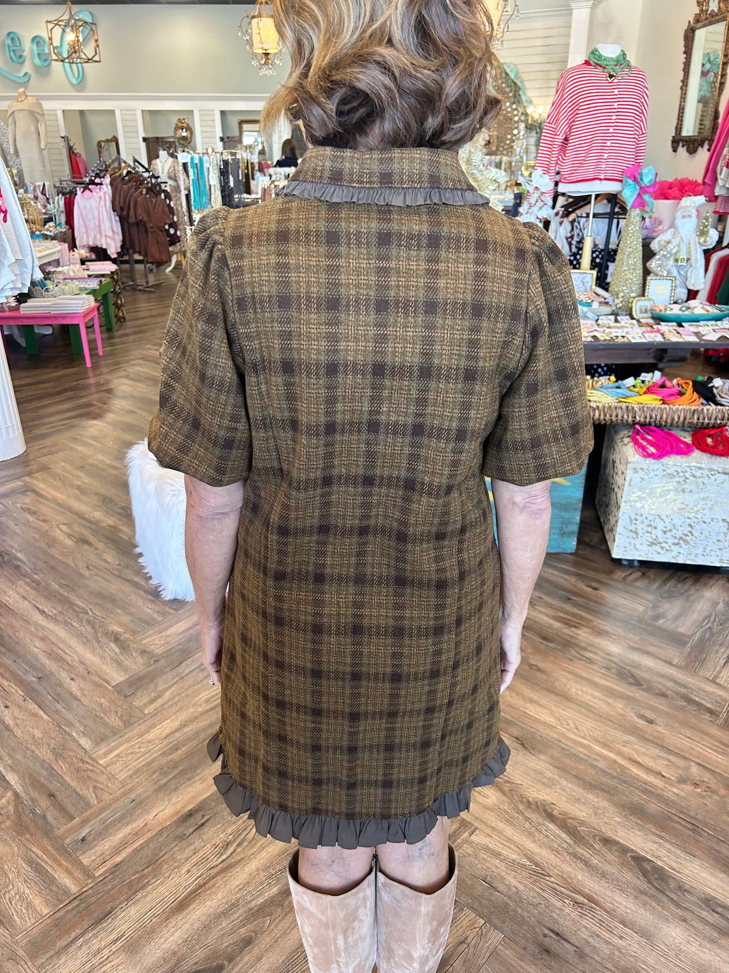 Falling For Plaid Dress