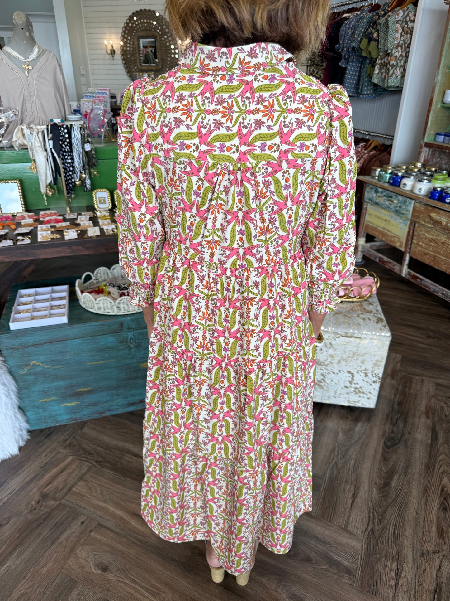 Mary Square Eleanor Dress: Wings Coral