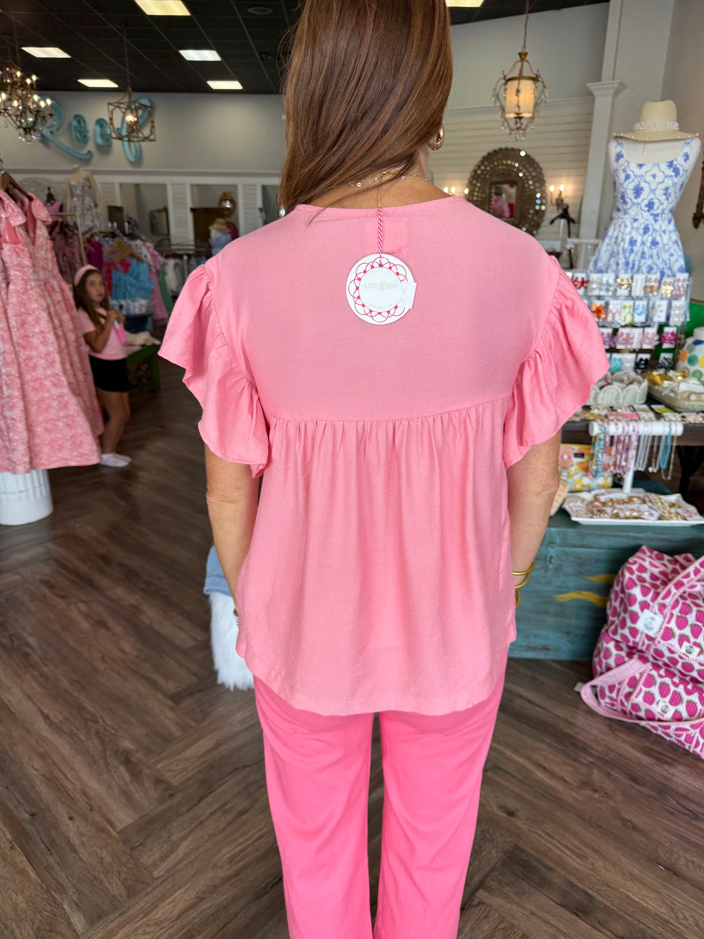 Pink Floral Embroidered Top