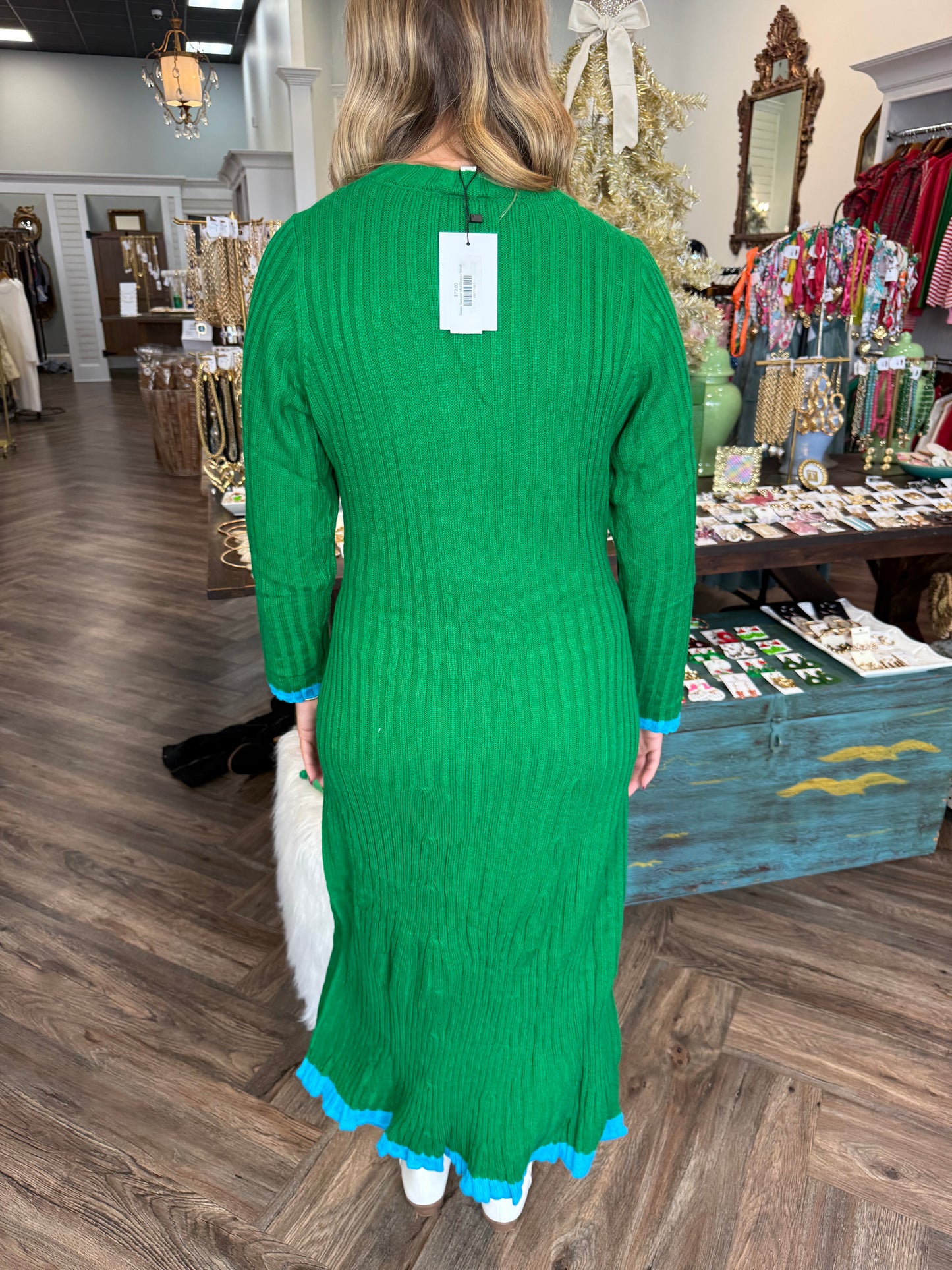 Green Sweater Midi Dress