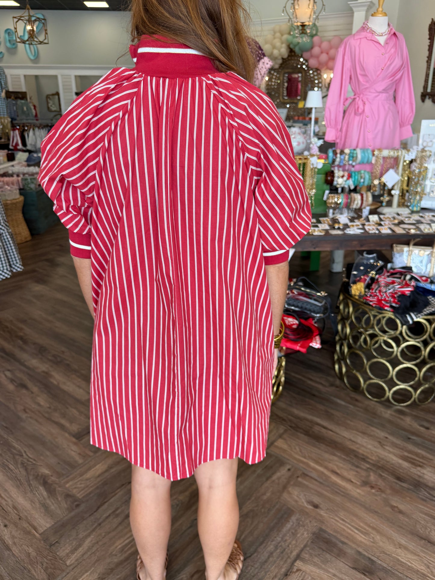 Caroline Quarter Zip Mini: Red